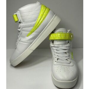Fila Vulc Women White Neon Yellow High‎ Top Sneakers Athletic Shoes Size 8